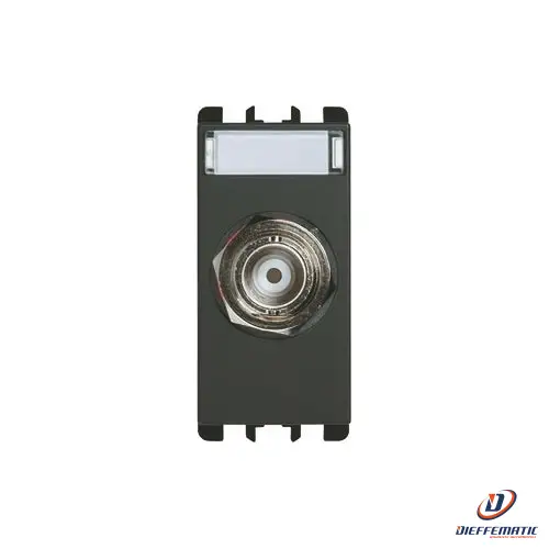 Urmet Presa Coassiale Bnc Per Rg58 (50 Ohm), 1 Modulo, Antracite 10458 Originale