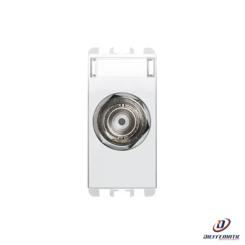 Urmet Presa Coassiale Bnc Per Rg58 (50 Ohm), 1 Modulo, Bianco Ghiaccio 10458Bg
