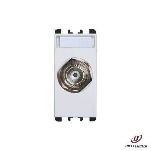 Urmet Presa Coassiale Bnc Per Rg59 (75 Ohm), 1 Modulo, Bianco 10459.B Originale