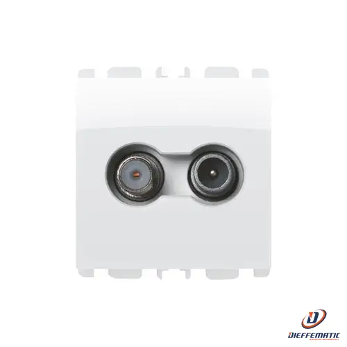 Urmet Presa Diretta Tv-Sat, 2 Moduli, 2 Db, Bianco Ghiaccio 13400/2Bg Originale