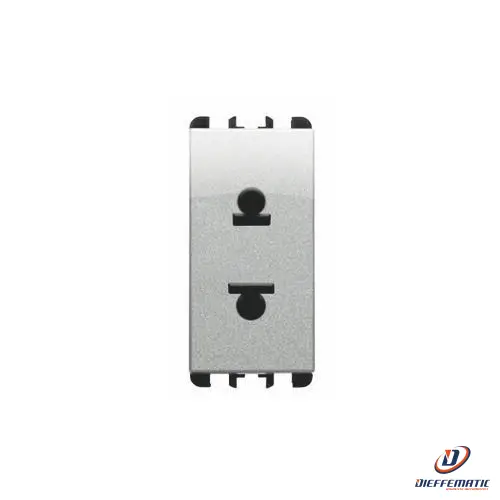Urmet Presa Euro-Americana, 1 Modulo, 127-230V, Nea, 16A, Alluminio 10306Al