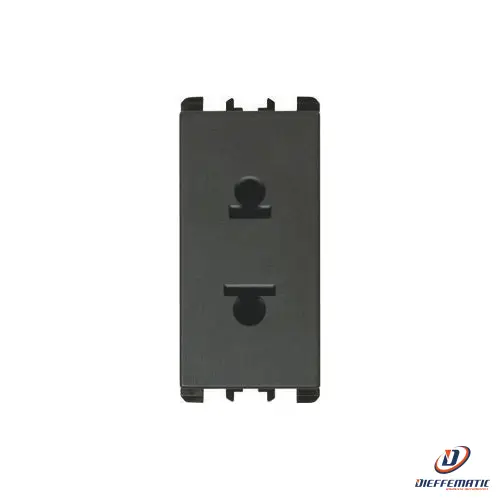 Urmet Presa Euro-Americana, 1 Modulo, 127-230V, Nea, 16A, Antracite 10306 Nuovo