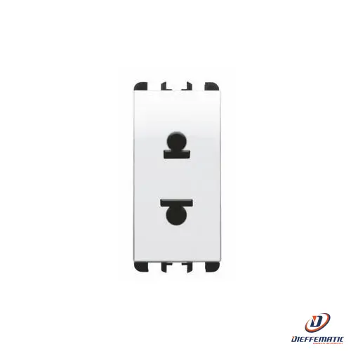 Urmet Presa Euro-Americana 1 Modulo 127-230V Nea 16A Bianco Ghiaccio 10306Bg