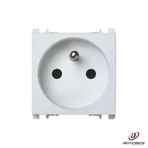 Urmet Presa Francese, 2 Moduli, 2P+T 16A-250V, Nea, Bianco 10321/2.B Originale