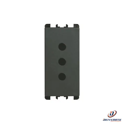 Urmet Presa P11, 1 Modulo, 2P+T 10A-250V, Nea, Antracite 10301 Originale Nuovo