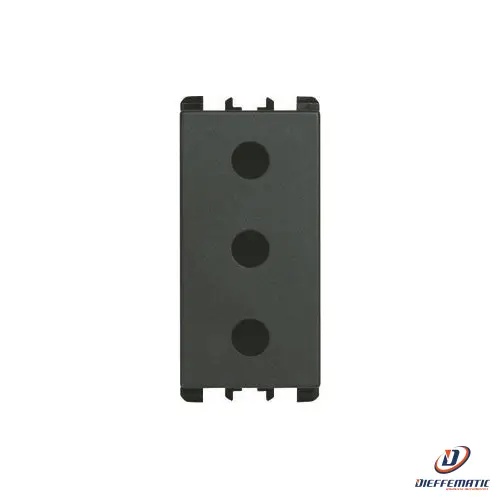 Urmet Presa P17, 1 Modulo, 2P+T 16A-250V, Nea, Antracite 10302 Originale Nuovo