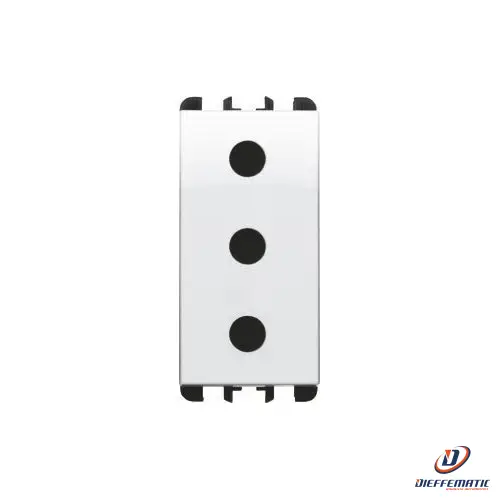 Urmet Presa P17, 1 Modulo, 2P+T 16A-250V, Nea, Bianco Ghiaccio 10302Bg Originale