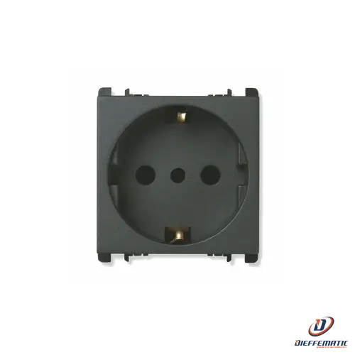 Urmet Presa P30 2P+T 16A-250V, 2 Moduli, Nea, Antracite 10309N/2 Originale Nuovo