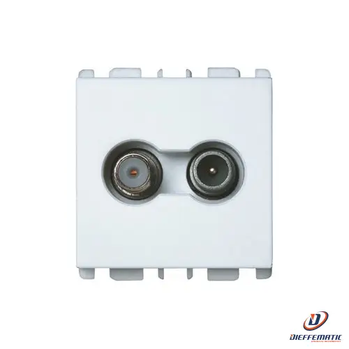 Urmet Presa Passante Tv-Sat, 2 Moduli, Attenuazione 14 Db, Nea, Bianco 13414/2.B