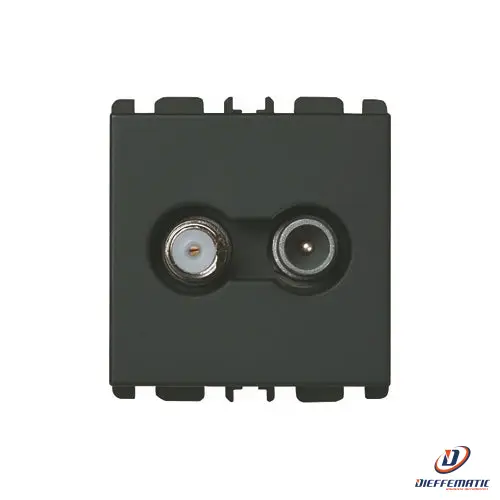Urmet Presa Passante Tv-Sat 2 Moduli Attenuazione 18 Db Nea Antracite 13418/2