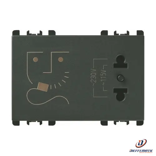 Urmet Presa Per Rasoi, 3 Moduli, 230V, Antracite 10521 Installazione Civile