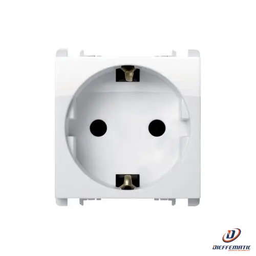 Urmet Presa Tedesca, 2 Moduli, 2P+T 16A-250V, Nea, Bianco Ghiaccio 10320/2Bg