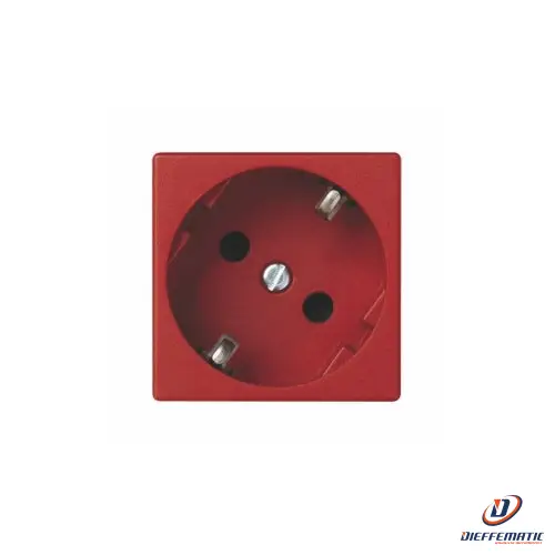 Urmet Presa Tedesca, 2P+T 16A-250V, 2 Moduli, Rossa 12100/1-6 Originale Garanzia