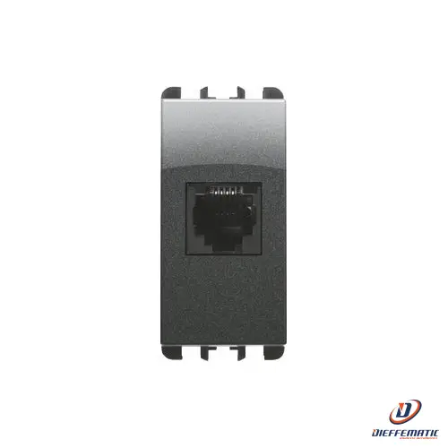 Urmet Presa Telefonica Rj12 6/6, 1 Modulo, Nea, Acciaio Scuro 10412Ac Originale