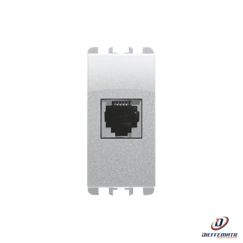 Urmet Presa Telefonica Rj12 6/6, 1 Modulo, Nea, Alluminio 10412Al Originale