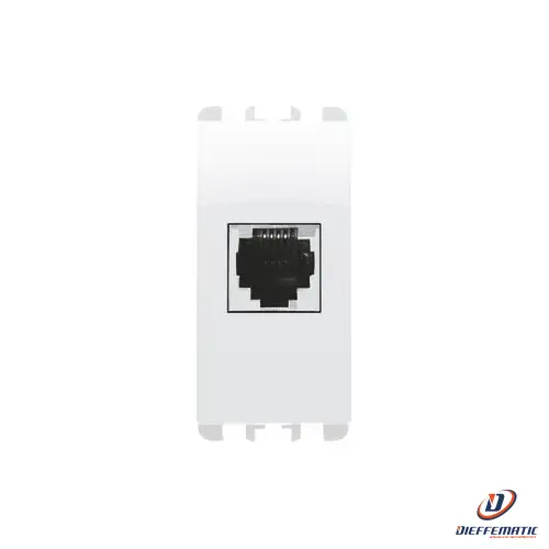 Urmet Presa Telefonica Rj12 6/6, 1 Modulo, Nea, Bianco Ghiaccio 10412Bg Garanzia