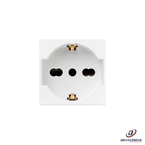 Urmet Presa Universale P40, 2 Moduli, 2P+T 16A-250V, Bianco 12100/310-9 Garanzia