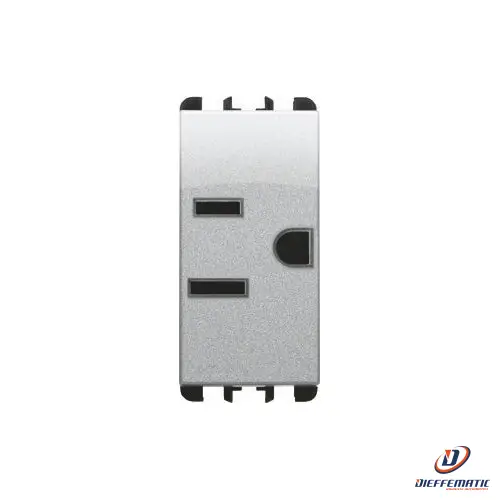 Urmet Presa Usa + Arabia Saudita Polarizzata, 2P+T 15A-127V, Alluminio 10305Al