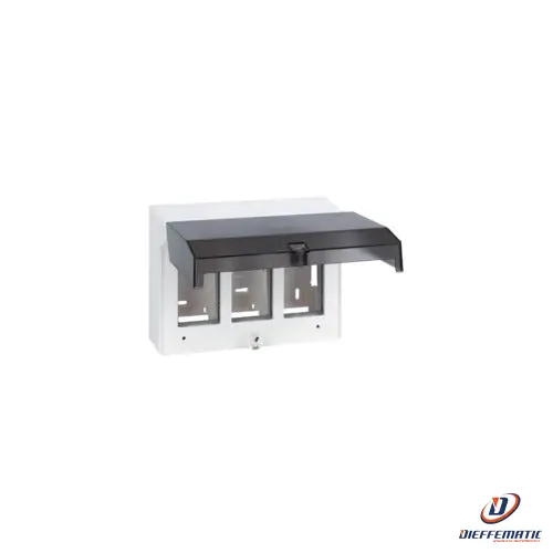 Urmet Scatola Appoggio Parete Con Coperchio Fumè, 12 Moduli, Bianco 12067/403.B