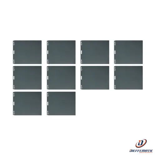 Urmet Set 10 Cartellini Portanome, Alpha, Doppio Pulsante, Grigio 1168/105G