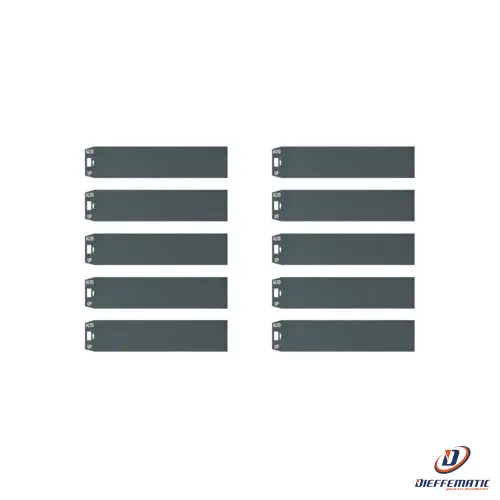 Urmet Set 10 Cartellini Portanome, Alpha, Pulsante Singolo Grigio 1168/104G