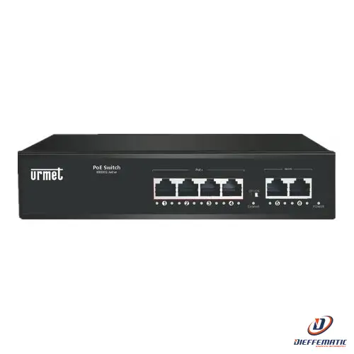 Urmet Switch 4 Porte Poe 10/100M + 2 Porte 10/100M Serie Edge 3000/401 Sicurezza