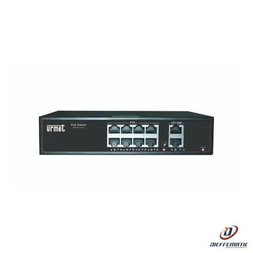 Urmet Switch 8 Porte Poe 10/100M + 2 Porte 10/100M Serie Edge 3000/402 Sicurezza