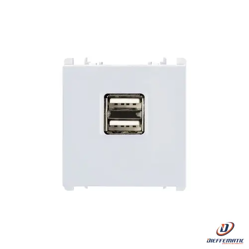 Urmet Unità Di Alimentazione, 2 Uscite Usb, 1 Modulo, 5V 2.1A Bianco 10330/2.B