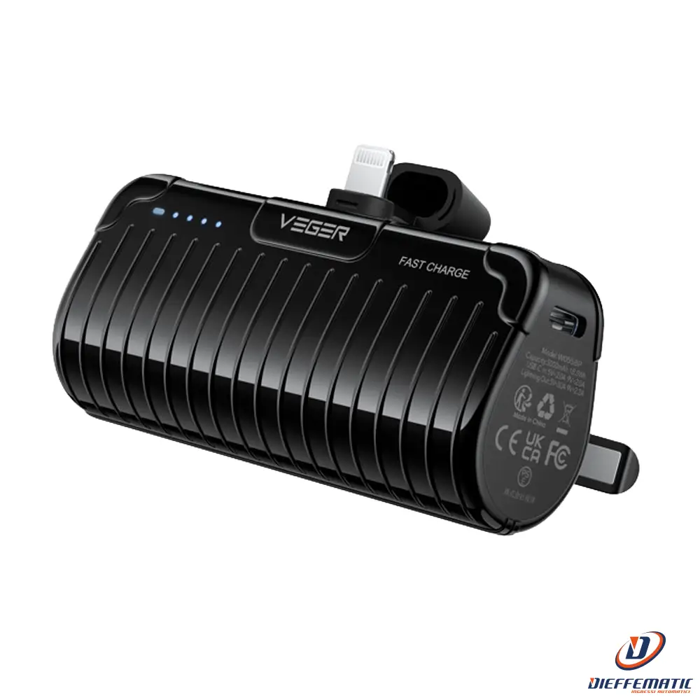 Veger VG-W0558P Mini Power bank con LED di ricarica