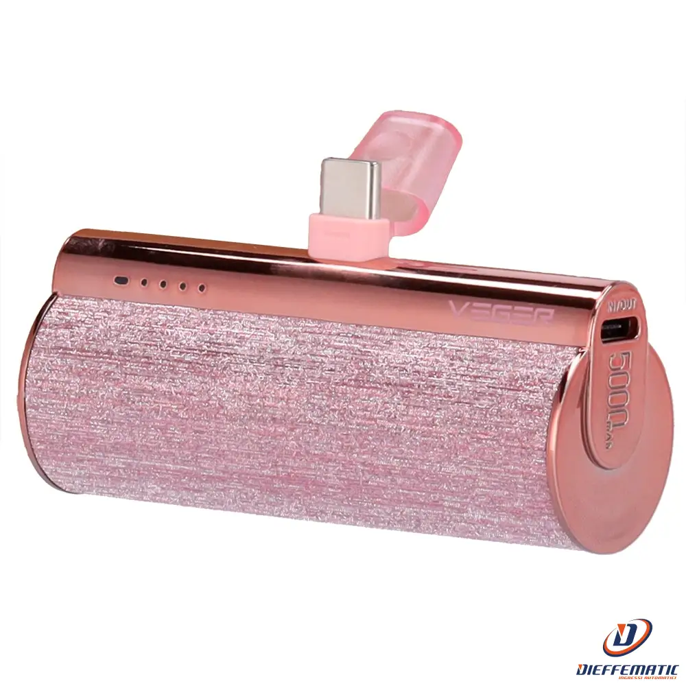 Veger VG-W0573-R Mini Power bank con LED di ricarica