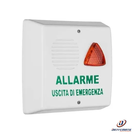 Venitem 20.204.410 Sirena Uscita Emergenza Triade Ue Bianco/Arancio +Tch +Chiave