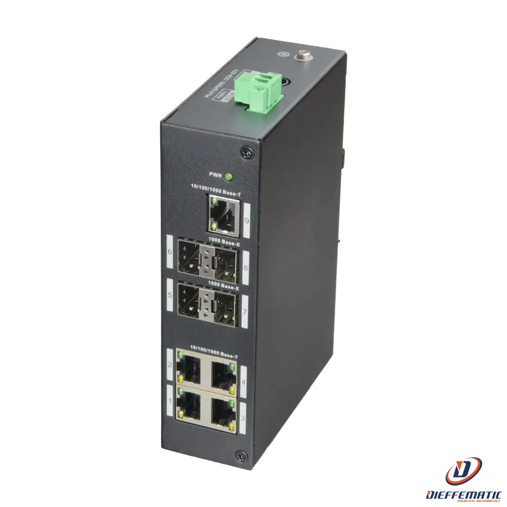 X-security XS-SW09-GF-DIN Switch 5 Porte RJ-45 4 Porte SFP Gigabit