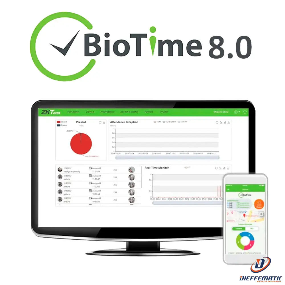Zkteco Zk-Biotime8-10 Licenza Software Per La Rilevazione Presenze