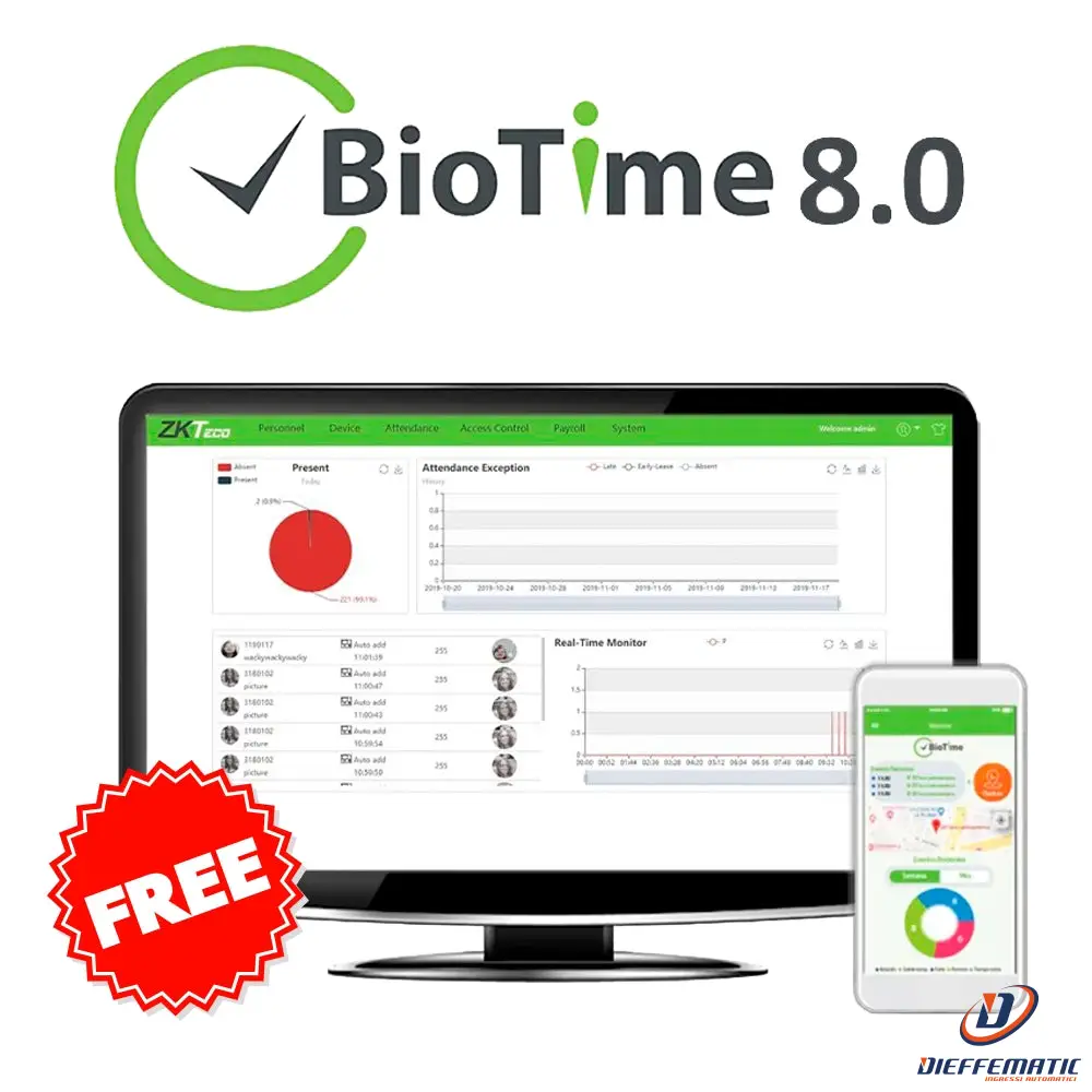 Zkteco Zk-Biotime8-2 Licenza Software Per La Rilevazione Presenze